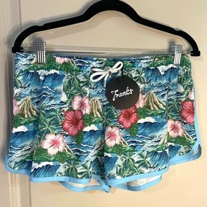 New with tags Frank's swim shorts ‘Oahu’ floral tropical women's size medium